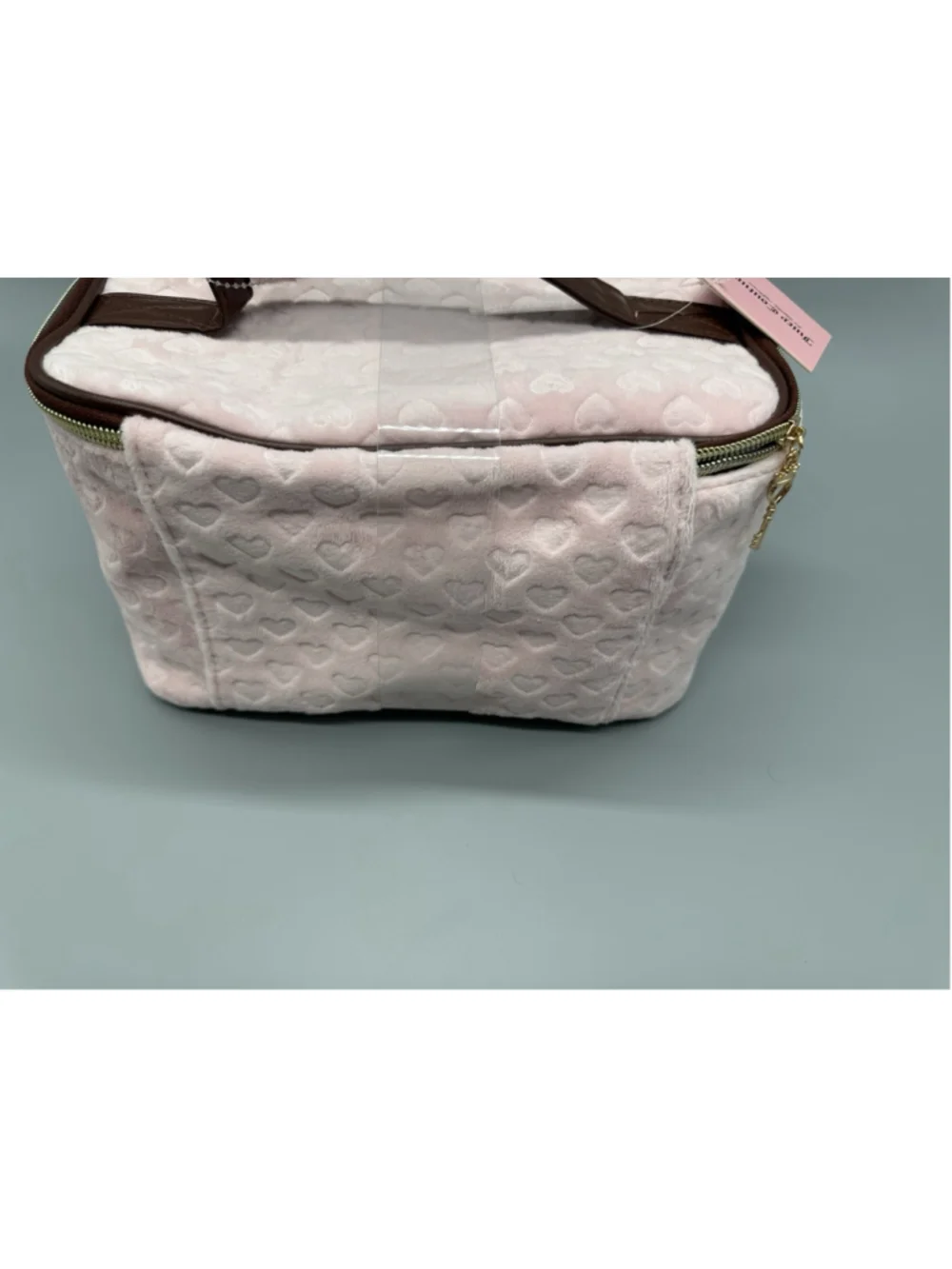 JUICY COUTURE Pink Brown Velour Heritage Cosmetic Makeup Bag Case Set Y2K NWT